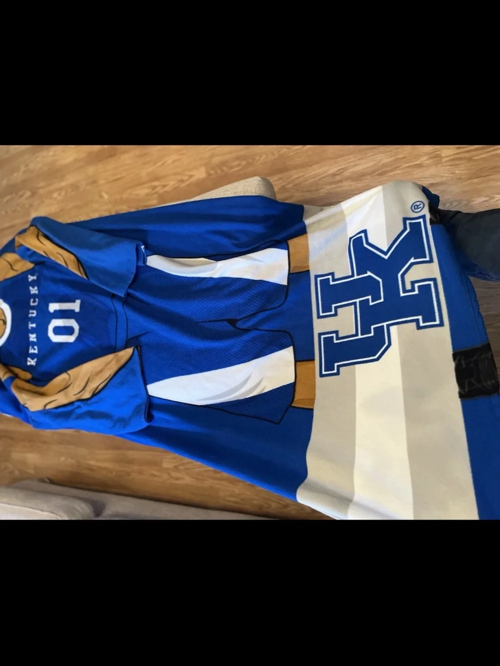 Kentucky 01 Blue Basketball Jersey Snuggie blanket